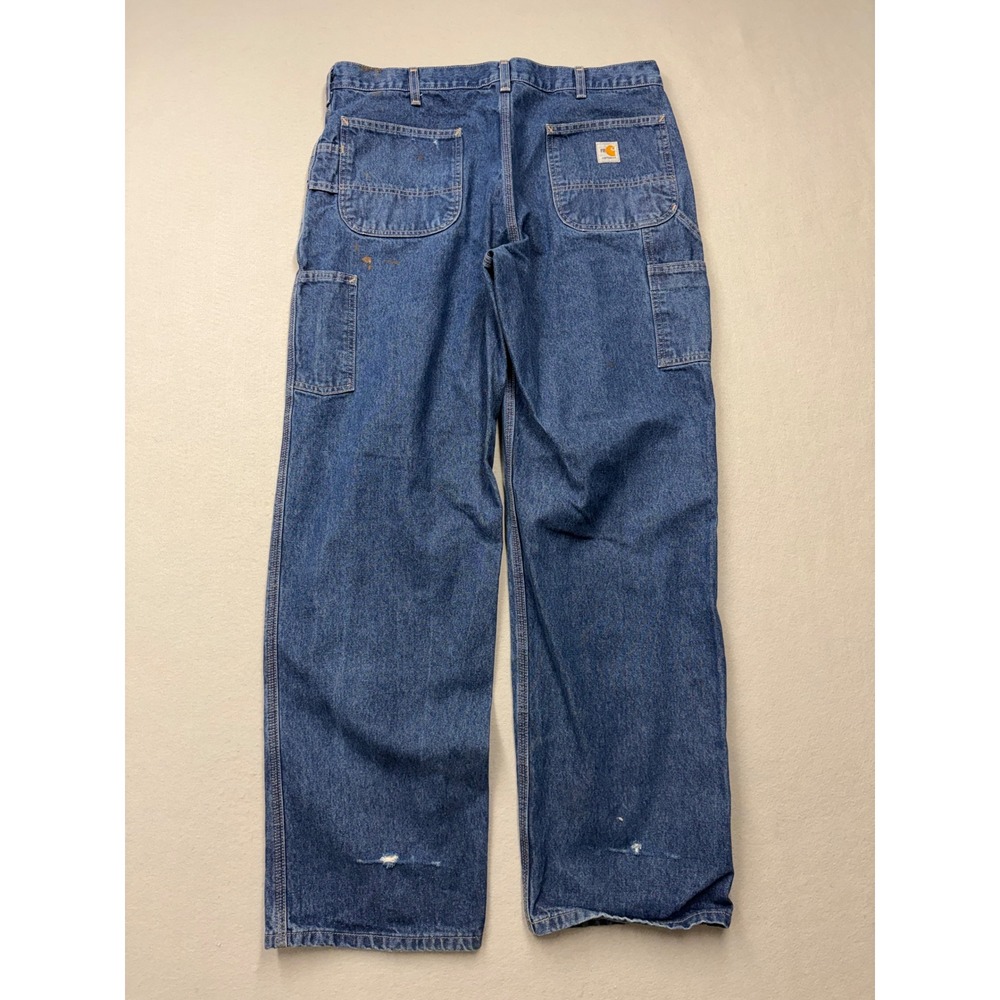 Carhartt Carpenter Jeans Mens 38x34 Blue FR813 DNM Flame Resistant Work Pants